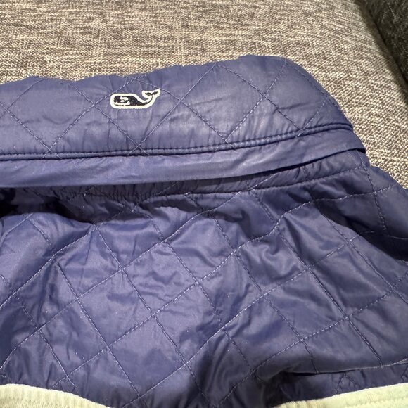 Vineyard Vines Performance Quilted Snap Shep Pullover Jacket Hood Medium Green - Picture 6 of 7